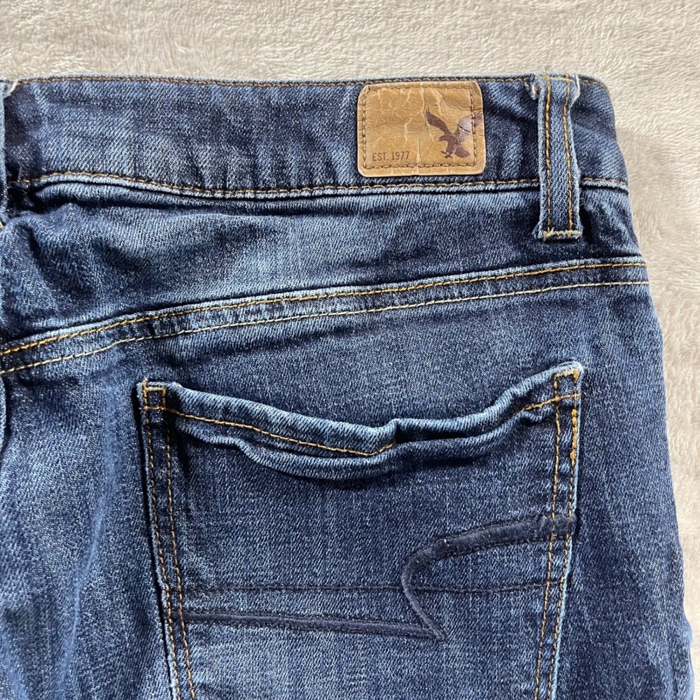 American‎ Eagle Jeans Women 10 Hi-Rise Skinny Stretch Blue - Picture 6 of 11